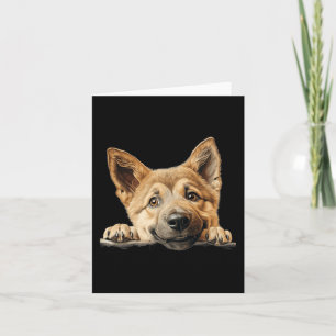 Chinook Dog Mum Dad Peeking Puppy Card