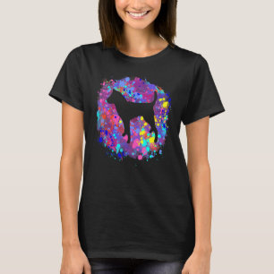 Chinook Dog Pink Watercolor Splatter Art Love Dog T-Shirt