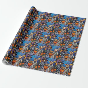 Chinook Dogs Trick-or-Treating Halloween Costume Wrapping Paper