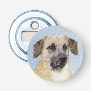 Chinook (Dropped Ears) Painting - Original Dog Art Bottle Opener