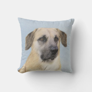 Chinook (Dropped Ears) Painting - Original Dog Art Cushion