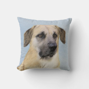 Chinook (Dropped Ears) Painting - Original Dog Art Cushion