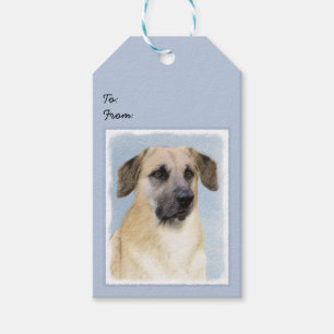 Chinook (Dropped Ears) Painting - Original Dog Art Gift Tags