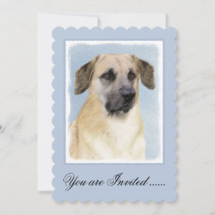 Chinook (Dropped Ears) Painting - Original Dog Art Invitation