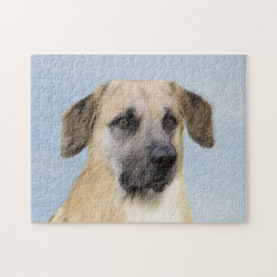 Chinook (Dropped Ears) Painting - Original Dog Art Jigsaw Puzzle