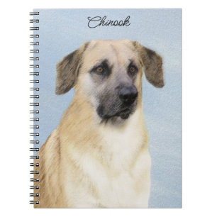 Chinook (Dropped Ears) Painting - Original Dog Art Notebook