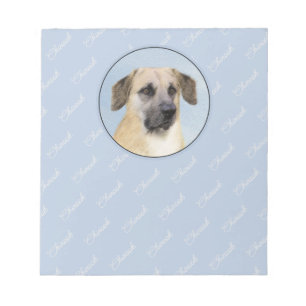 Chinook (Dropped Ears) Painting - Original Dog Art Notepad