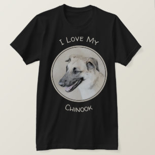 Chinook (Dropped Ears) Painting - Original Dog Art T-Shirt