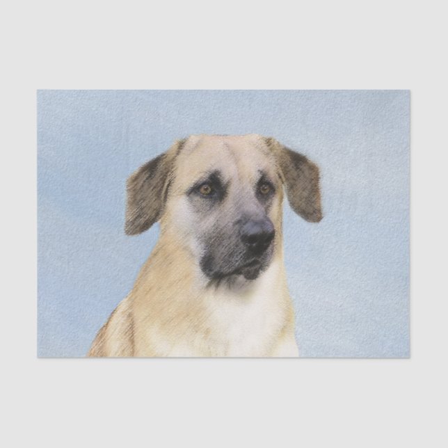 Chinook (Dropped Ears) Painting - Original Dog Art Tissue Paper (Front)