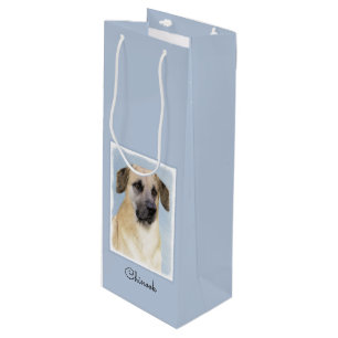 Chinook (Dropped Ears) Painting - Original Dog Art Wine Gift Bag