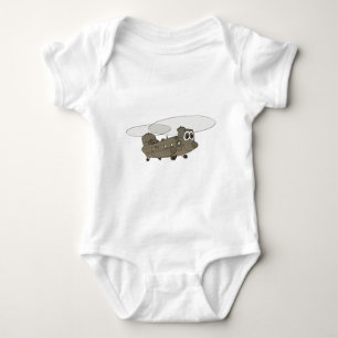 Chinook Helicopter Cartoon Baby Bodysuit