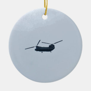 Chinook Helicopter Ceramic Tree Decoration