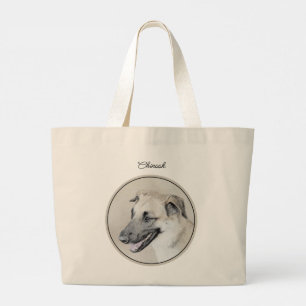 Chinook Helicopter Ear Painting Original Dog Art Large Tote Bag