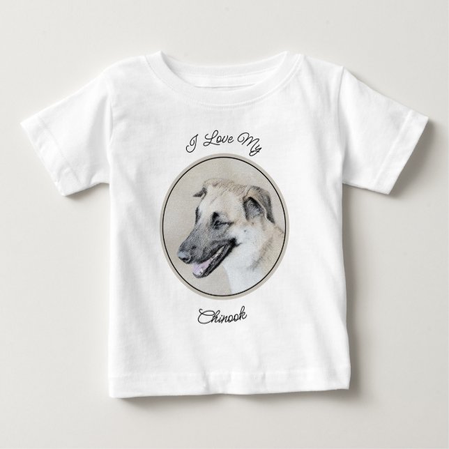 Chinook (Helicopter Ears) Painting - Dog Art Baby T-Shirt (Front)