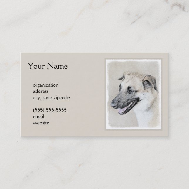 Chinook (Helicopter Ears) Painting - Dog Art Business Card (Front)