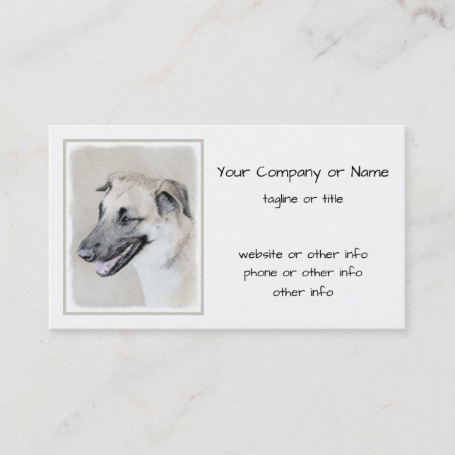Chinook (Helicopter Ears) Painting - Dog Art Business Card (Front)