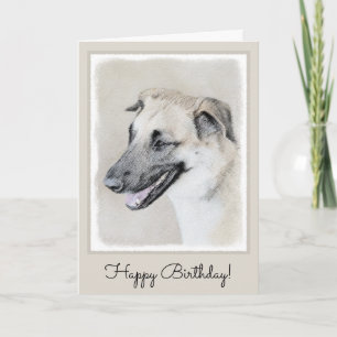 Chinook (Helicopter Ears) Painting - Dog Art Card