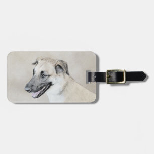 Chinook (Helicopter Ears) Painting - Dog Art Luggage Tag
