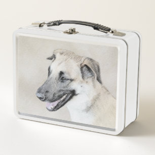 Chinook (Helicopter Ears) Painting - Dog Art Metal Lunch Box