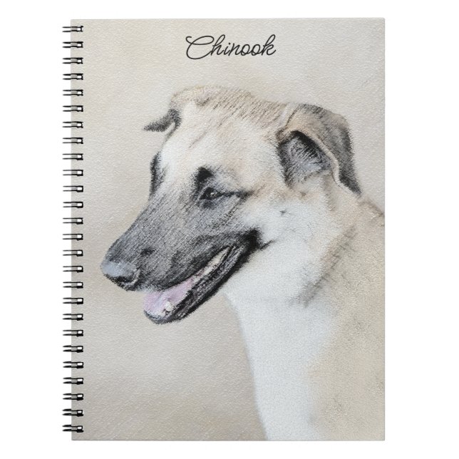 Chinook (Helicopter Ears) Painting - Dog Art Notebook (Front)