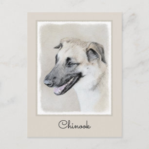 Chinook (Helicopter Ears) Painting - Dog Art Postcard