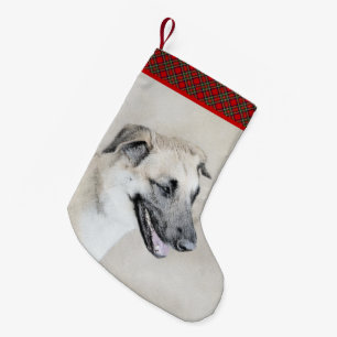 Chinook (Helicopter Ears) Painting - Dog Art Small Christmas Stocking
