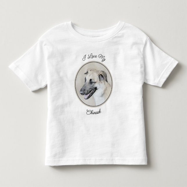 Chinook (Helicopter Ears) Painting - Dog Art Toddler T-Shirt (Front)