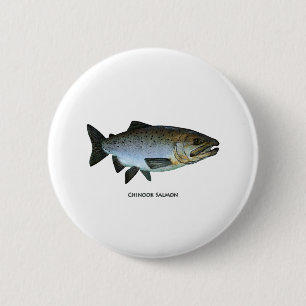 Chinook - King Salmon 6 Cm Round Badge