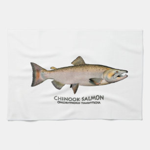 Chinook - King Salmon (spawning phase) Tea Towel