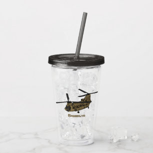 Chinook military helicopter illustration acrylic tumbler