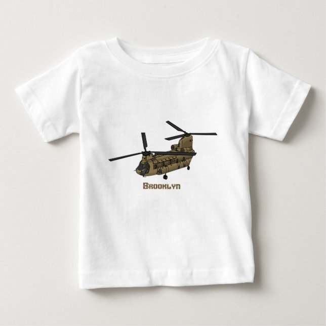Chinook military helicopter illustration baby T-Shirt (Front)