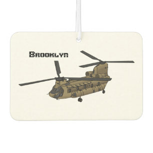 Chinook military helicopter illustration  car air freshener