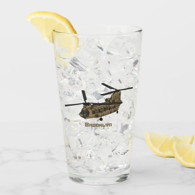 Chinook military helicopter illustration glass (Front Ice)