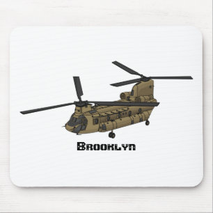 Chinook military helicopter illustration mouse pad