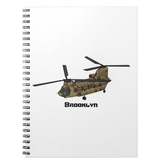 Chinook military helicopter illustration notebook (Front)