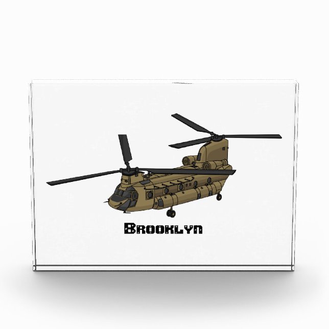 Chinook military helicopter illustration photo block (Front)