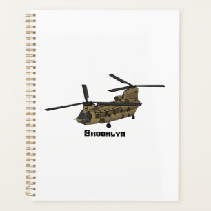 Chinook military helicopter illustration planner