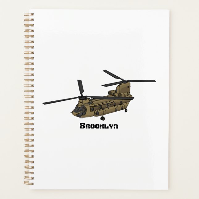 Chinook military helicopter illustration planner (Front)