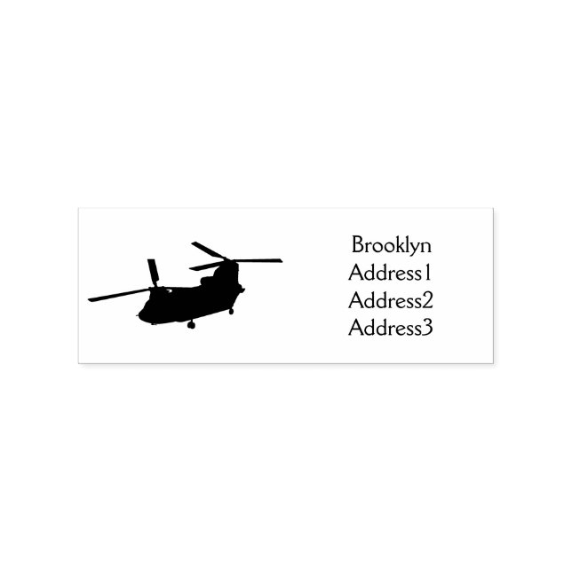 Chinook military helicopter illustration rubber stamp (Imprint)