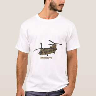 Chinook military helicopter illustration T-Shirt