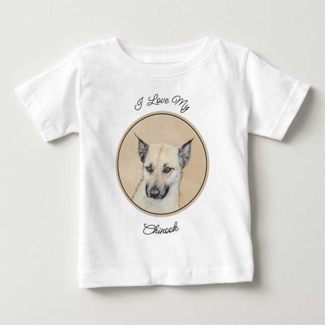 Chinook (Pointed Ears) Painting - Original Dog Art Baby T-Shirt (Front)