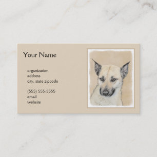 Chinook (Pointed Ears) Painting - Original Dog Art Business Card