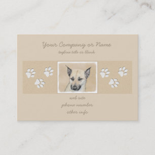 Chinook (Pointed Ears) Painting - Original Dog Art Business Card