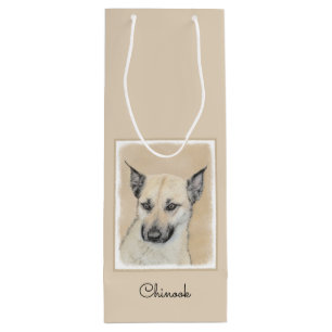 Chinook (Pointed Ears) Painting - Original Dog Art Wine Gift Bag