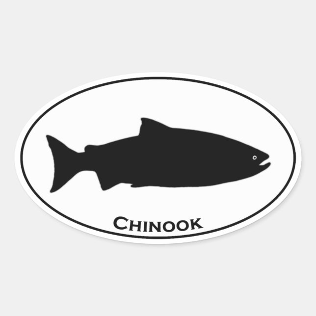 Chinook Salmon Oval Logo Sticker (Front)