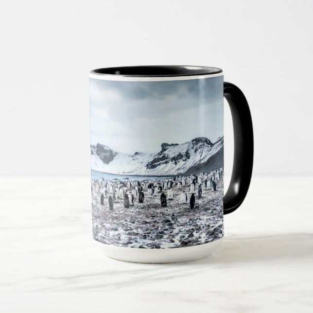 Chinstrap Penguin Colony Landscape Mug (Front Right)
