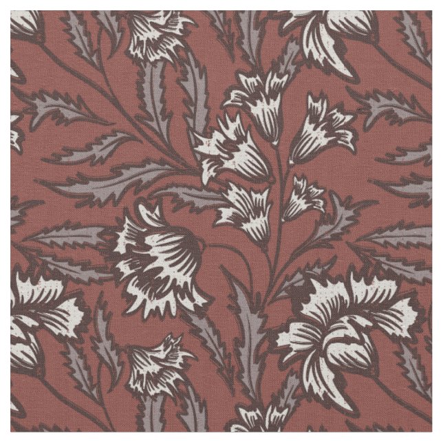 Chintz botanical flora dopamine decor fabric (Close Up)