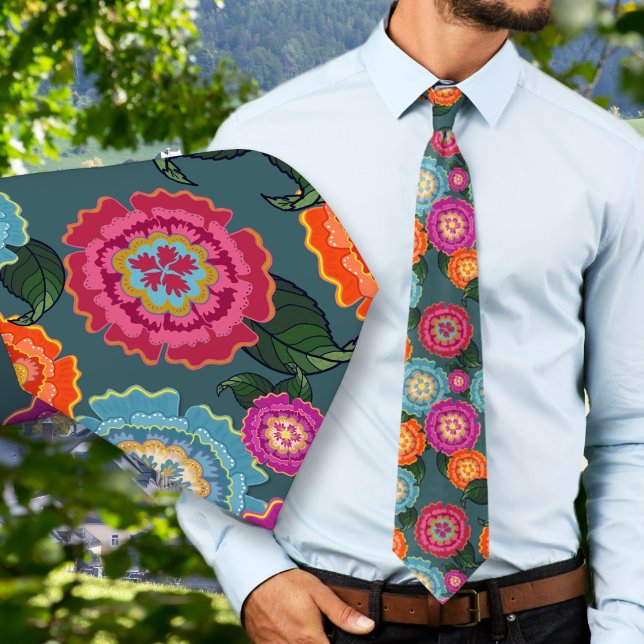 Chintz Meadow Floral Art Pattern Tie (Creator Uploaded)