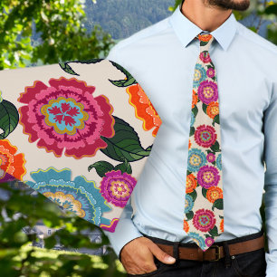 Chintz Meadow Floral Art Pattern Tie