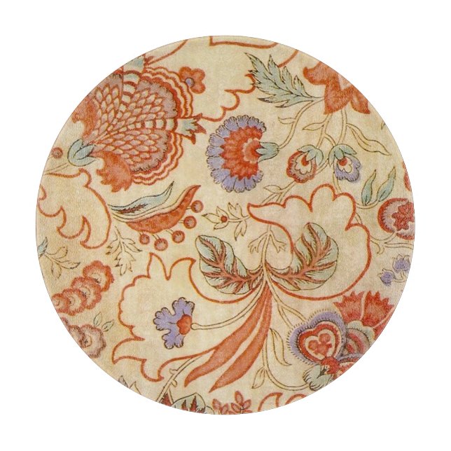 Chintz Paisley Antique Floral Pattern Cutting Board (Front)